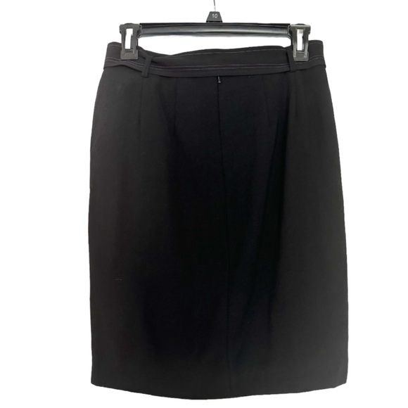 DKNY Black Crepe  Wool Skirt Size 8 - Picture 6 of 12